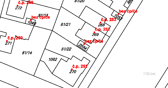Kralupy nad Vltavou 79055818 na parcele st. 2594 v KÚ Lobeček, Katastrální mapa