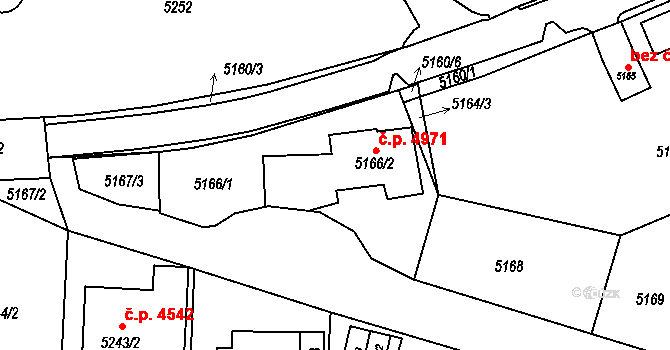Chomutov 89134818 na parcele st. 5166/2 v KÚ Chomutov I, Katastrální mapa