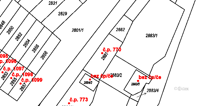 Rýmařov 770 na parcele st. 2881 v KÚ Rýmařov, Katastrální mapa