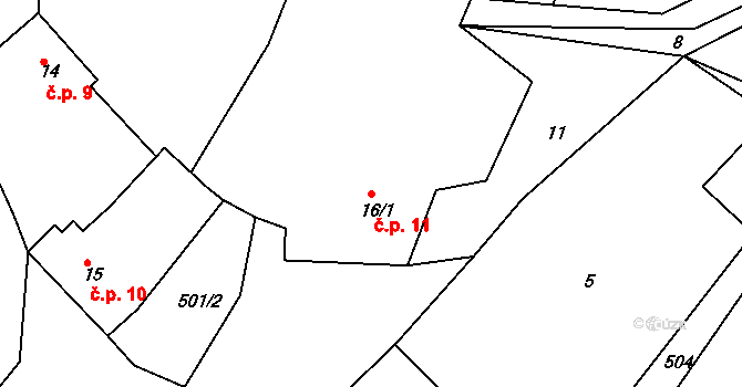 Lavice 11, Sobotka na parcele st. 16/1 v KÚ Lavice, Katastrální mapa
