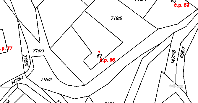 Číhalín 56 na parcele st. 61 v KÚ Číhalín, Katastrální mapa