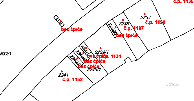 Teplice 1131 na parcele st. 2239/1 v KÚ Teplice, Katastrální mapa