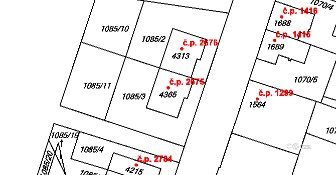 Dvůr Králové nad Labem 2675 na parcele st. 4365 v KÚ Dvůr Králové nad Labem, Katastrální mapa
