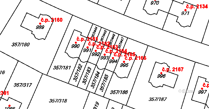 Hostivice 2164 na parcele st. 993 v KÚ Litovice, Katastrální mapa