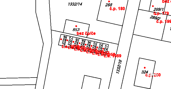 Kudlov 1956, Zlín na parcele st. 372/4 v KÚ Kudlov, Katastrální mapa
