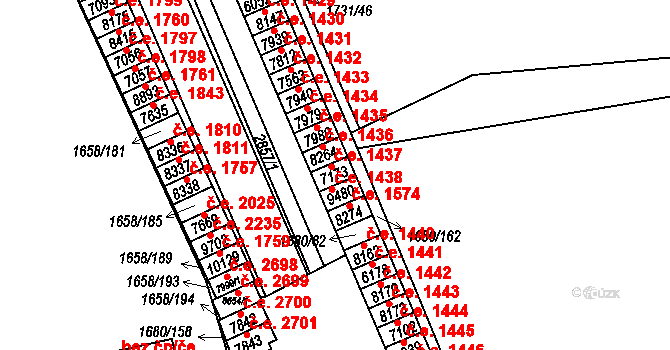 Hodonín 1437 na parcele st. 7173 v KÚ Hodonín, Katastrální mapa