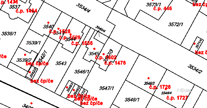 Předměstí 1476, Litoměřice na parcele st. 3547/3 v KÚ Litoměřice, Katastrální mapa