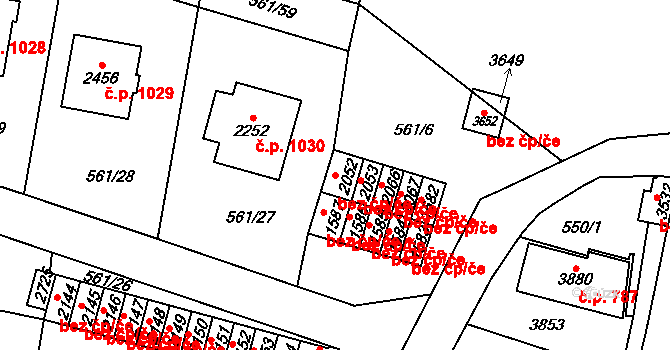 Vrchlabí 41588819 na parcele st. 2052 v KÚ Vrchlabí, Katastrální mapa