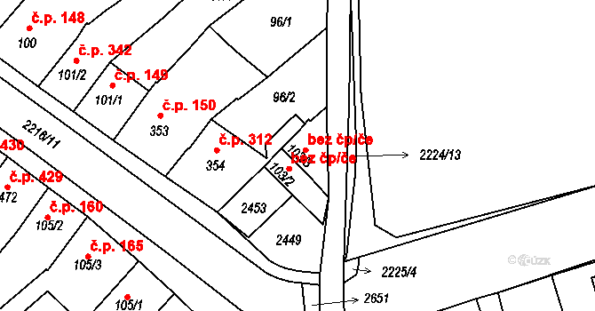 Radnice 42404819 na parcele st. 103/3 v KÚ Radnice u Rokycan, Katastrální mapa