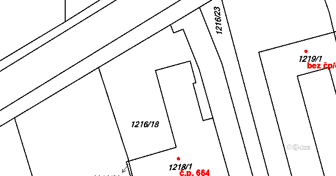 Týnec nad Labem 42572819 na parcele st. 1218/1 v KÚ Týnec nad Labem, Katastrální mapa