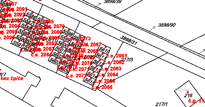 Řečkovice 2062, Brno na parcele st. 5611 v KÚ Řečkovice, Katastrální mapa
