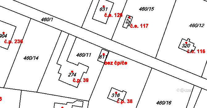 Čisovice 45708819 na parcele st. 811 v KÚ Čisovice, Katastrální mapa