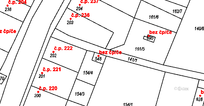 Rožďalovice 48341819 na parcele st. 548 v KÚ Rožďalovice, Katastrální mapa
