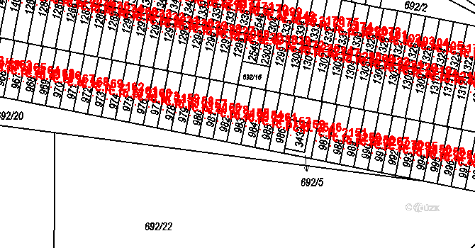 Sezimovo Ústí 2154 na parcele st. 983 v KÚ Sezimovo Ústí, Katastrální mapa