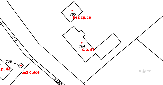 Řepčice 41, Velké Popovice na parcele st. 184 v KÚ Mokřany u Velkých Popovic, Katastrální mapa