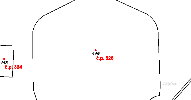 Hradčany 220, Praha na parcele st. 449 v KÚ Hradčany, Katastrální mapa