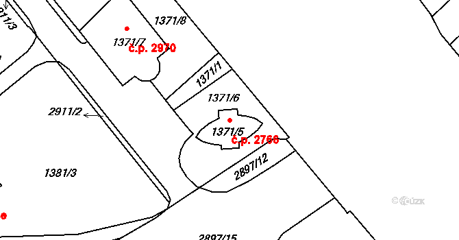 Předměstí 2766, Opava na parcele st. 1371/5 v KÚ Opava-Předměstí, Katastrální mapa