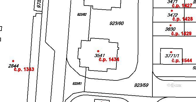 Ústí nad Orlicí 1434 na parcele st. 3541 v KÚ Ústí nad Orlicí, Katastrální mapa