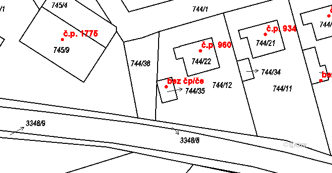 Pelhřimov 39265820 na parcele st. 744/35 v KÚ Pelhřimov, Katastrální mapa