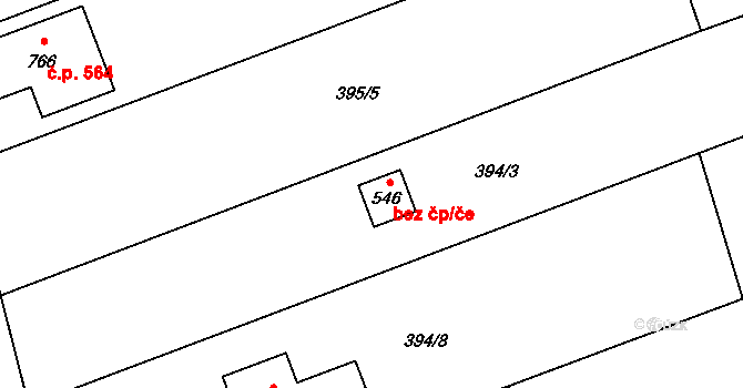Rokytnice 43830820 na parcele st. 546 v KÚ Rokytnice u Přerova, Katastrální mapa
