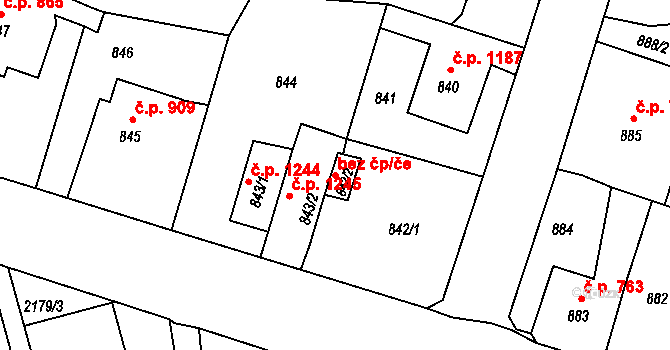 Děčín 47232820 na parcele st. 842/2 v KÚ Děčín, Katastrální mapa