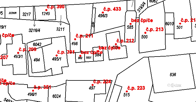 Polešovice 47249820 na parcele st. 584 v KÚ Polešovice, Katastrální mapa