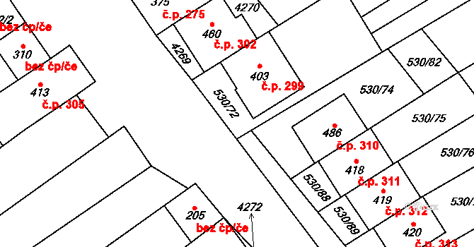 Boršice u Blatnice 299 na parcele st. 403 v KÚ Boršice u Blatnice, Katastrální mapa