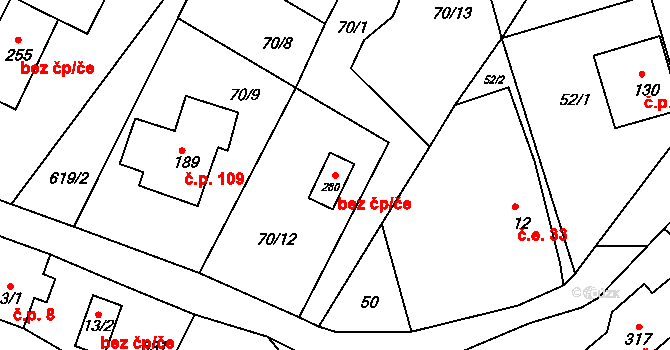 Valy 49512820 na parcele st. 280 v KÚ Valy u Mariánských Lázní, Katastrální mapa