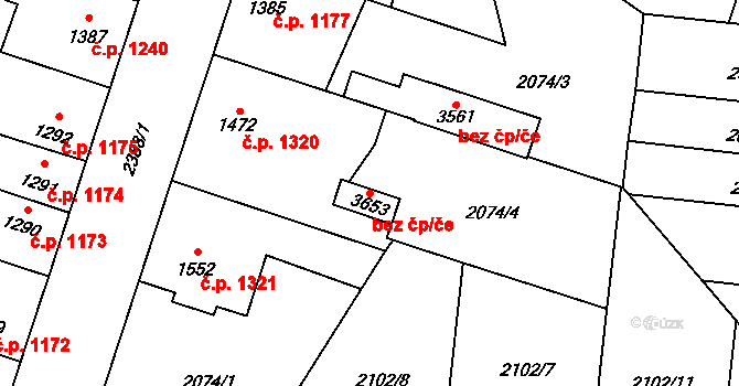 Hořice 50309820 na parcele st. 3653 v KÚ Hořice v Podkrkonoší, Katastrální mapa