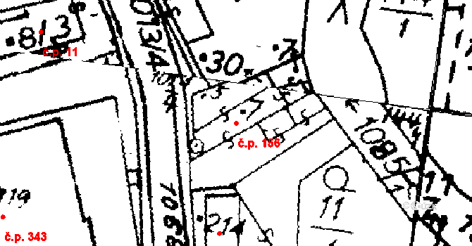 Hrochův Týnec 156 na parcele st. 7 v KÚ Hrochův Týnec, Katastrální mapa