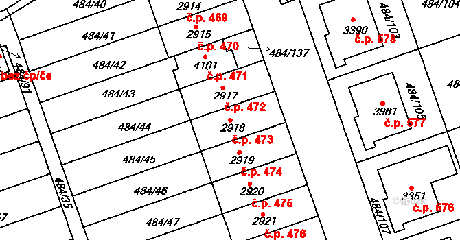 Horní Brána 473, Český Krumlov na parcele st. 2918 v KÚ Český Krumlov, Katastrální mapa