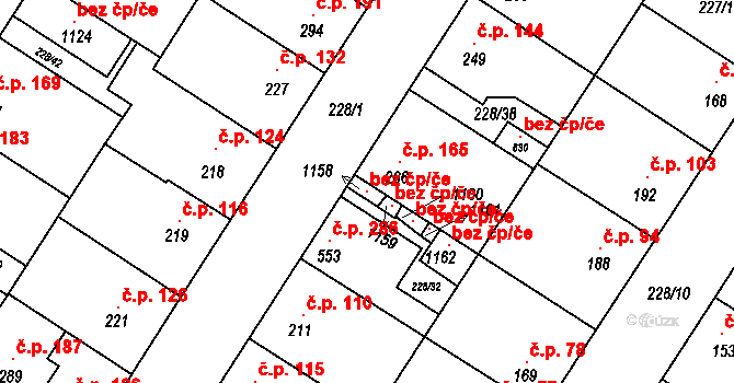 Pchery 93912820 na parcele st. 1158 v KÚ Pchery, Katastrální mapa