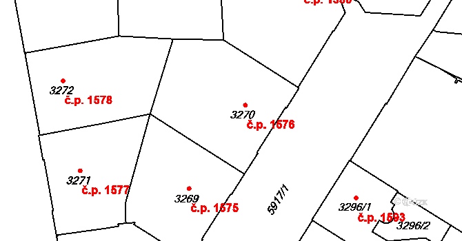 Jihlava 1576 na parcele st. 3270 v KÚ Jihlava, Katastrální mapa
