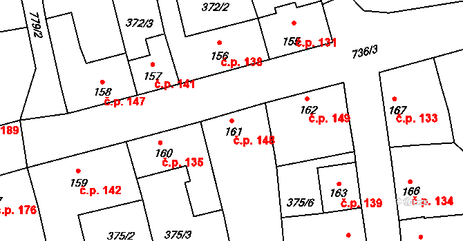 Sedlec 148, Sedlec-Prčice na parcele st. 161 v KÚ Sedlec u Votic, Katastrální mapa