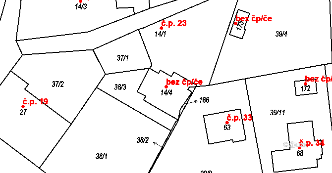 Popovičky 156773821 na parcele st. 14/4 v KÚ Chomutovice u Dobřejovic, Katastrální mapa