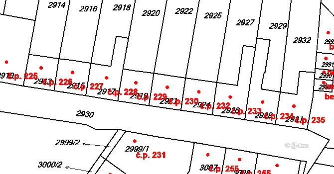 Mimoň I 230, Mimoň na parcele st. 2921 v KÚ Mimoň, Katastrální mapa