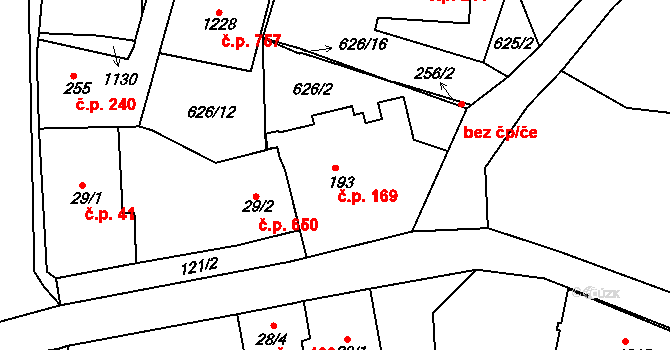 Bohosudov 169, Krupka na parcele st. 193 v KÚ Bohosudov, Katastrální mapa