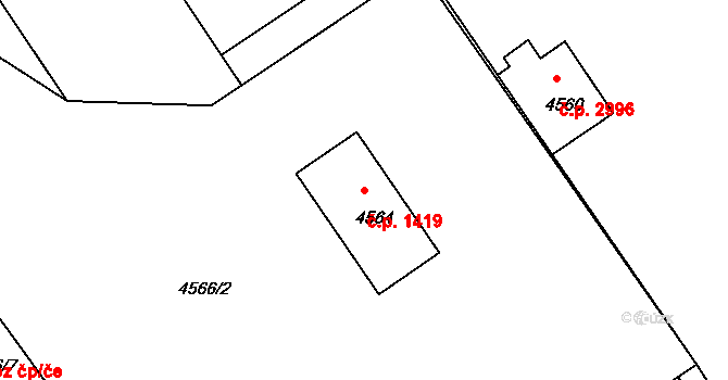 Tábor 1419 na parcele st. 4564 v KÚ Tábor, Katastrální mapa