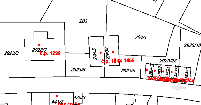 Braník 1511, Praha na parcele st. 204/3 v KÚ Braník, Katastrální mapa