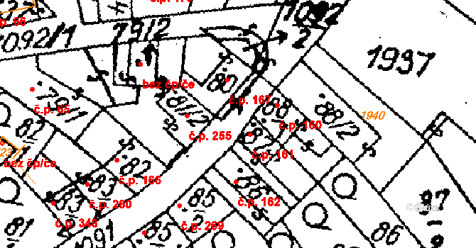 Žiželice 161 na parcele st. 87 v KÚ Žiželice nad Cidlinou, Katastrální mapa
