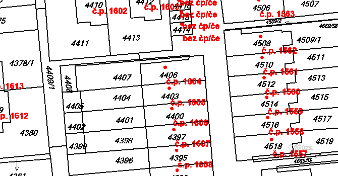 Žďár nad Sázavou 7 1605, Žďár nad Sázavou na parcele st. 4403 v KÚ Město Žďár, Katastrální mapa