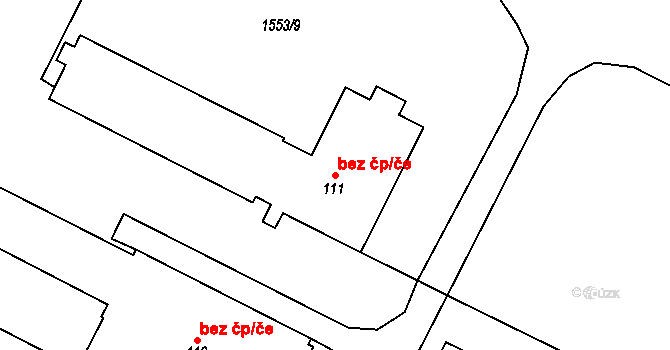 Bor 38281821 na parcele st. 111 v KÚ Vysočany u Boru, Katastrální mapa