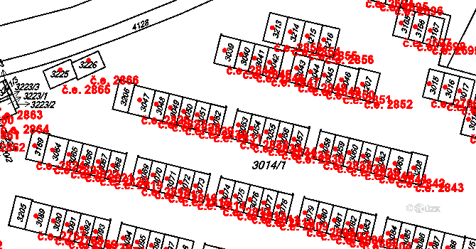 Podlesí 2832, Havířov na parcele st. 3053 v KÚ Bludovice, Katastrální mapa