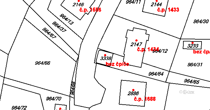 Choceň 39438821 na parcele st. 3338 v KÚ Choceň, Katastrální mapa
