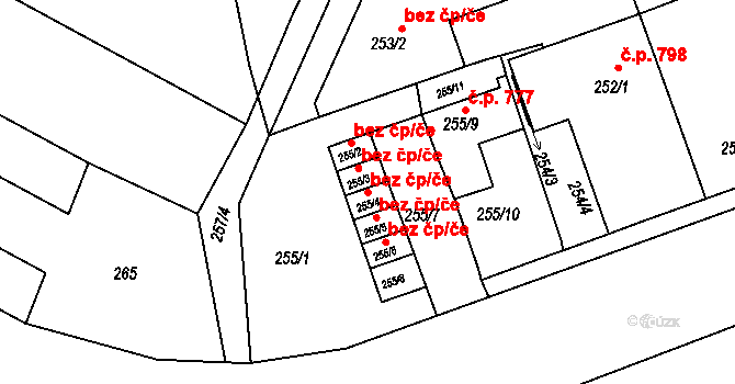 Brno 39511821 na parcele st. 255/4 v KÚ Chrlice, Katastrální mapa
