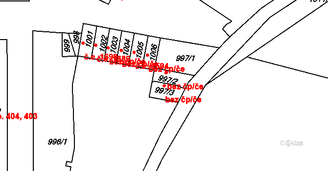 Děčín 40687821 na parcele st. 997/3 v KÚ Boletice nad Labem, Katastrální mapa