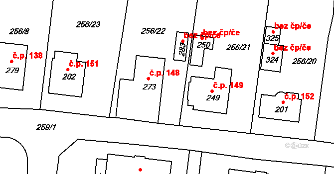 Stádlec 40994821 na parcele st. 283 v KÚ Stádlec, Katastrální mapa