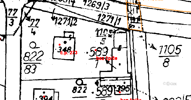 Osek 41460821 na parcele st. 589/1 v KÚ Osek u Rokycan, Katastrální mapa