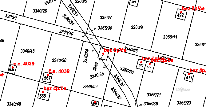 Moravská Třebová 42469821 na parcele st. 569/2 v KÚ Boršov u Moravské Třebové, Katastrální mapa