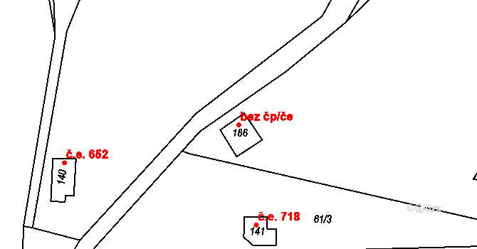 Jílové u Prahy 43204821 na parcele st. 186 v KÚ Borek nad Sázavou, Katastrální mapa